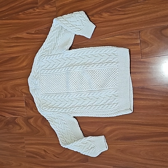 Quills Woolen Market 70's Vintage Fisherman's Sweater Off White - Picture 2 of 6